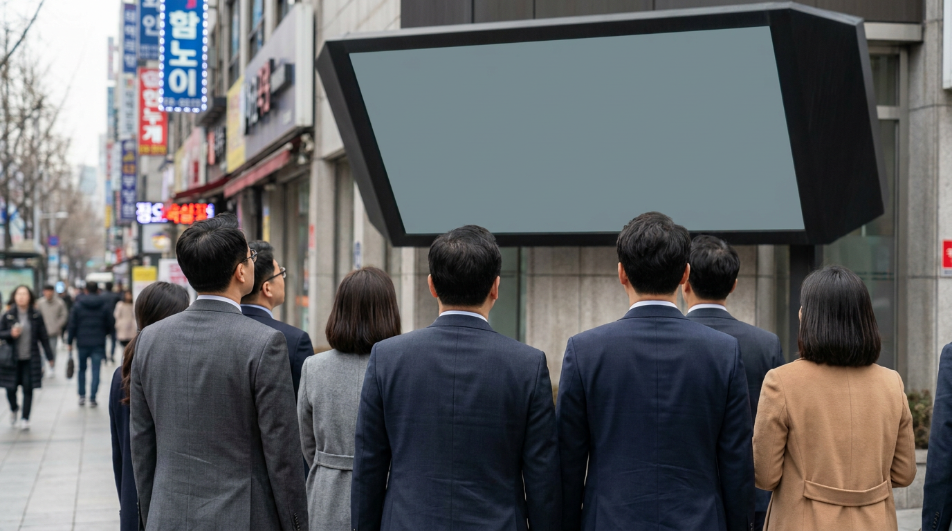 여의도 시세 전광판을 바라보는 투자자들