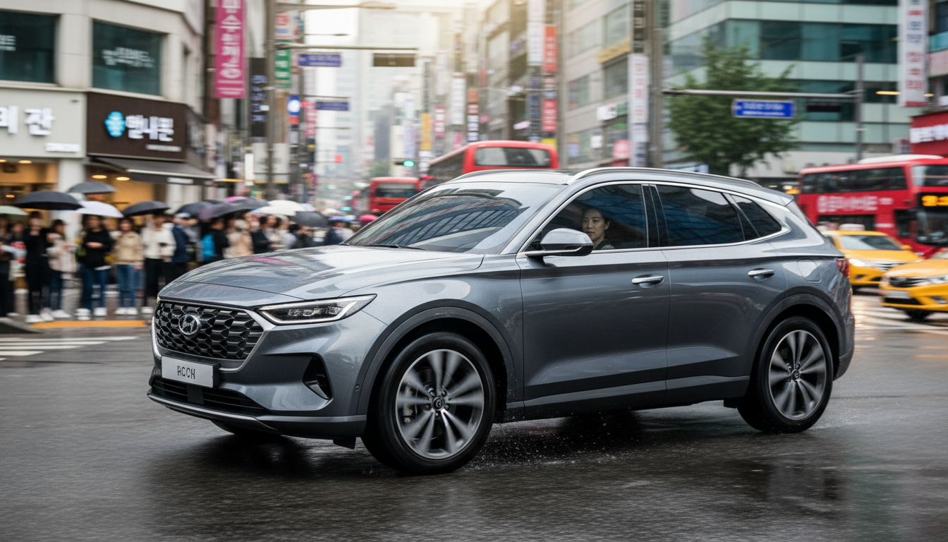 복잡한 서울 도심 도로를 달리는 신형 SUV
