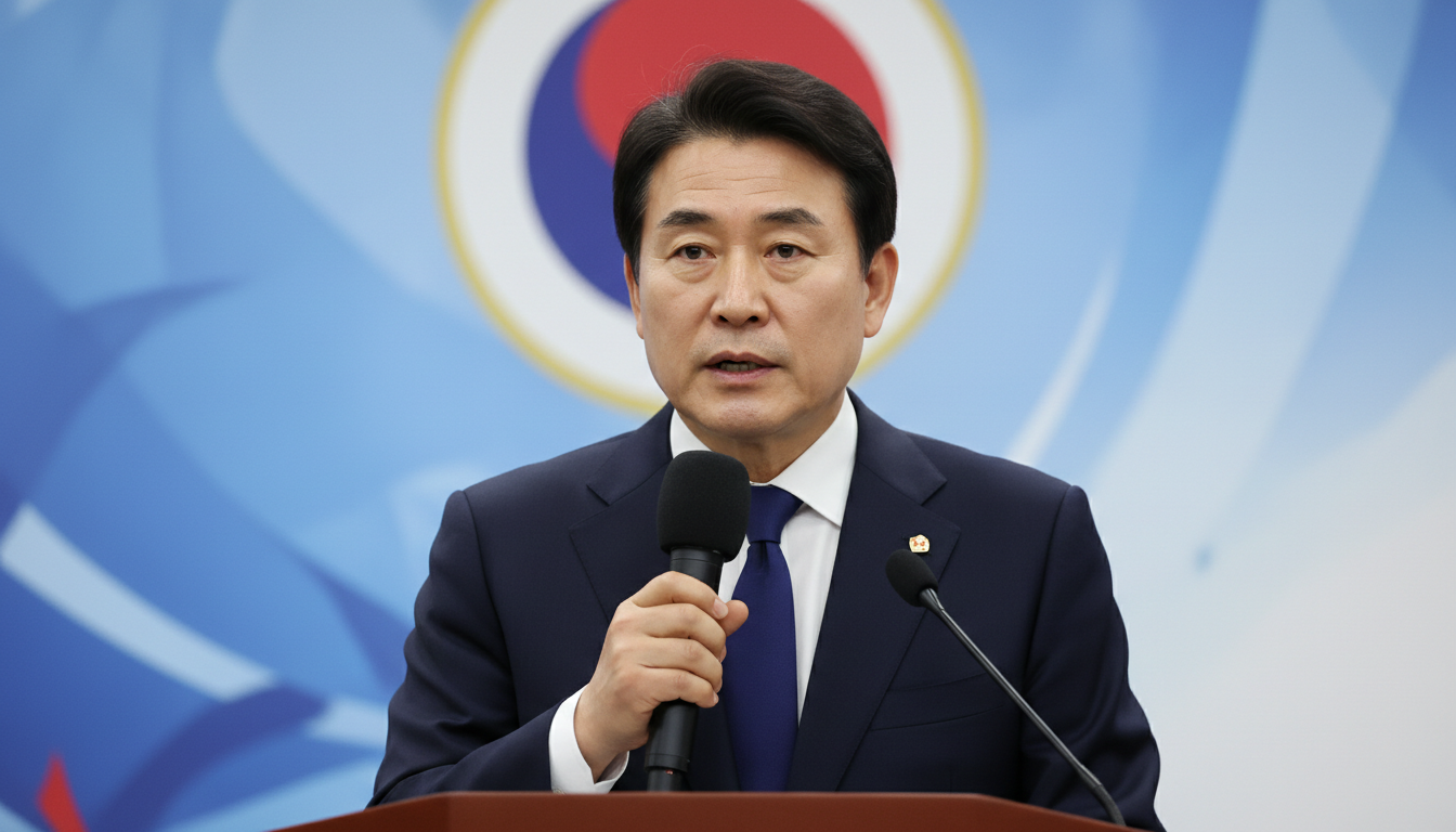 정부 브리핑 단상에서 발표하는 관계자
