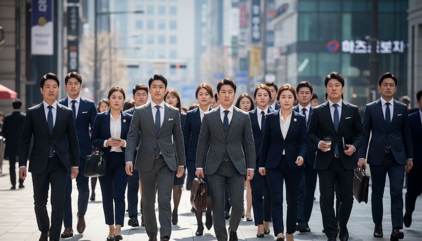 서울 여의도 증권가를 바쁘게 걷는 직장인들